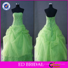 Vestido de Baile Imagem Real Lime Green Wedding Dress Crystal Stones